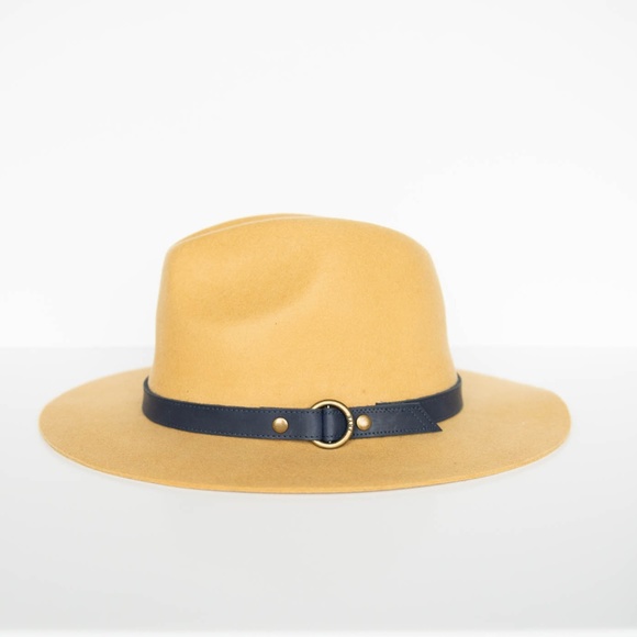 Frye Accessories - NWT FRYE Yellow Mustard Wool Women Fedora Hat One Size
